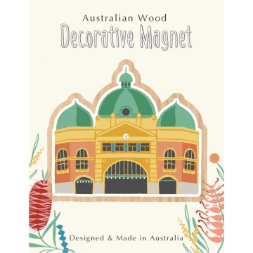 Wooden Magnet | Melbourne Flinders St